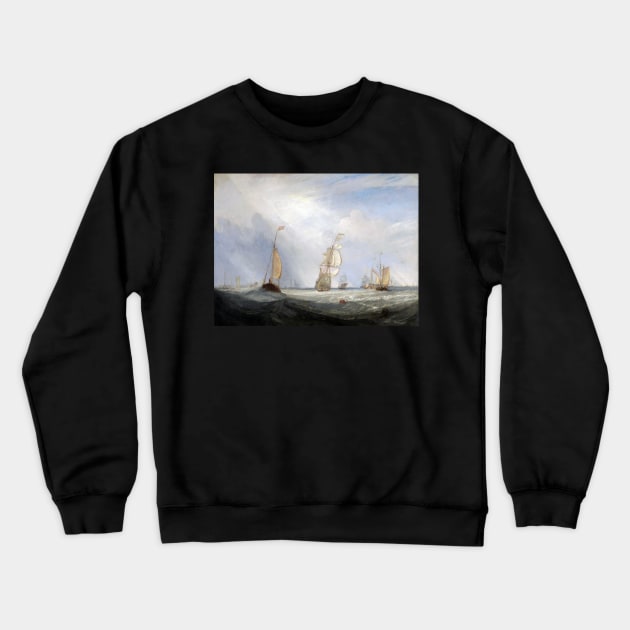 High Resolution William Turner Helvoetsluys Ships Going out to Sea 1832 Crewneck Sweatshirt by tiokvadrat